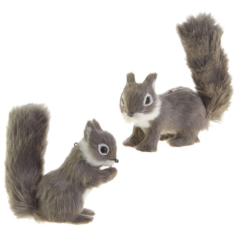 RAZ Imports 2020 Pinecone Lodge 6-Inch Squirrel Ornament, Assortment of 2