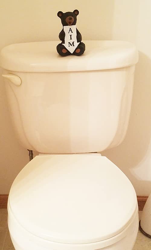 Black Bear Bathroom Decor Toilet Tank Topper Figurine - Aim