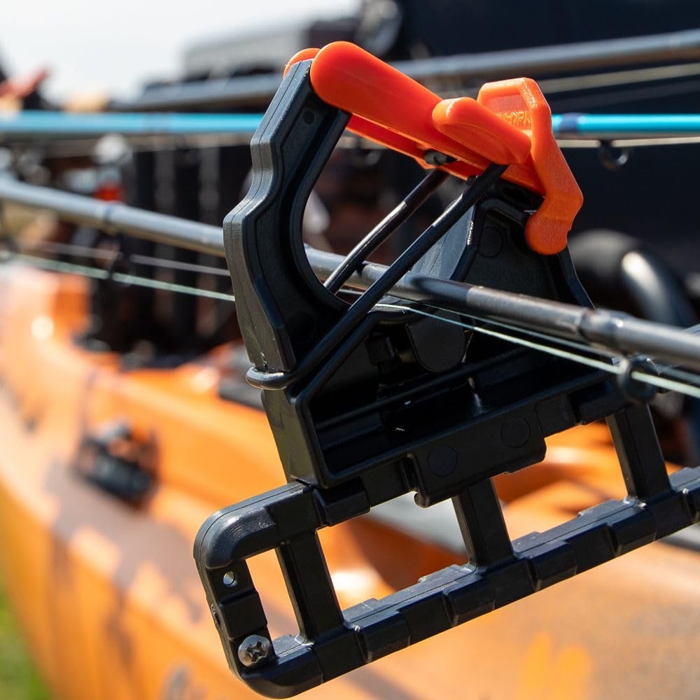 YakAttack SideStage Pro Rod Rack - Set of 2 with Style Options | Horizontal Fishing Rod Holder & Stager | Includes ClickTrac Rails & FlipGrips | Made in USA