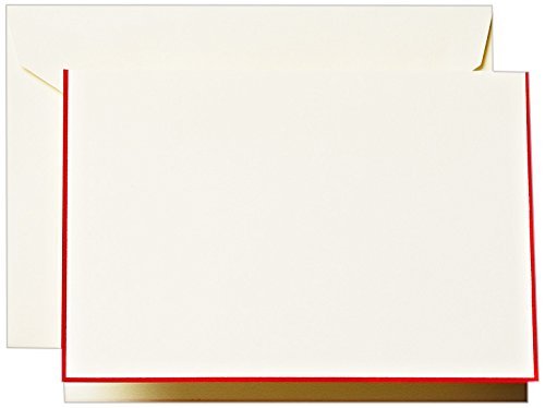 Crane & Co. Red Bordered Ecruwhite Note (CF1440)