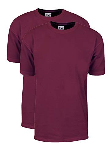 Shaka Wear Men's T Shirt – 2 Pack 7 oz Max Heavyweight Cotton Short Sleeve Crewneck Tee Top Tshirts Regular Big Size MHS02 Black 2T 2pk
