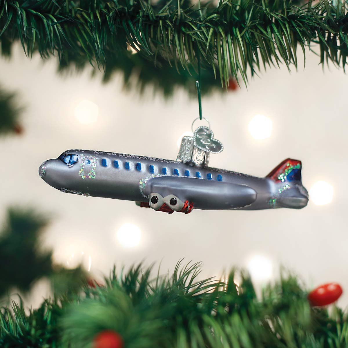 Old World Christmas Ornaments: Planes, Trains, Helicopters, Boats and Trucks Glass Blown Ornaments for Christmas Tree