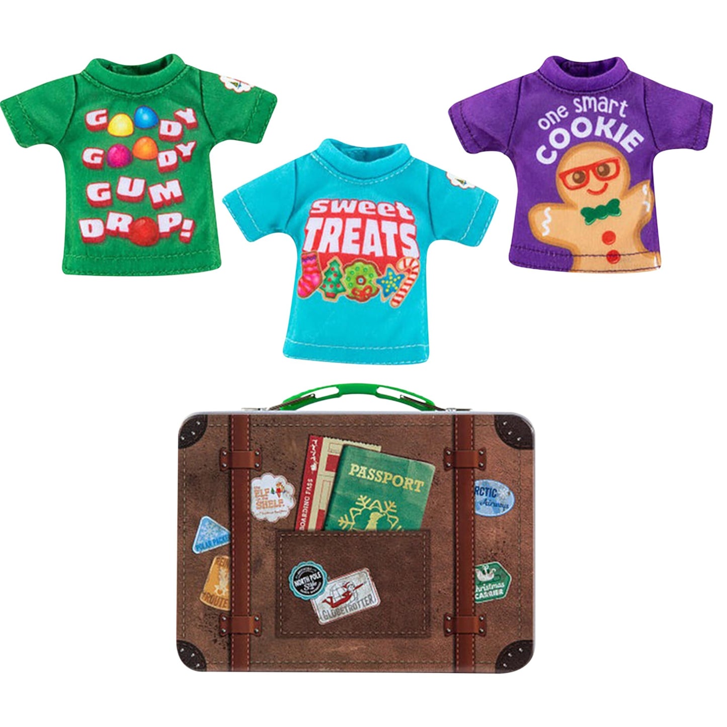 Elf on the Shelf - Claus Couture Collection Tree Farm PJs, Claus Couture Collection Sweet Treats Tees & MagiFreez Polar Power Hero Set