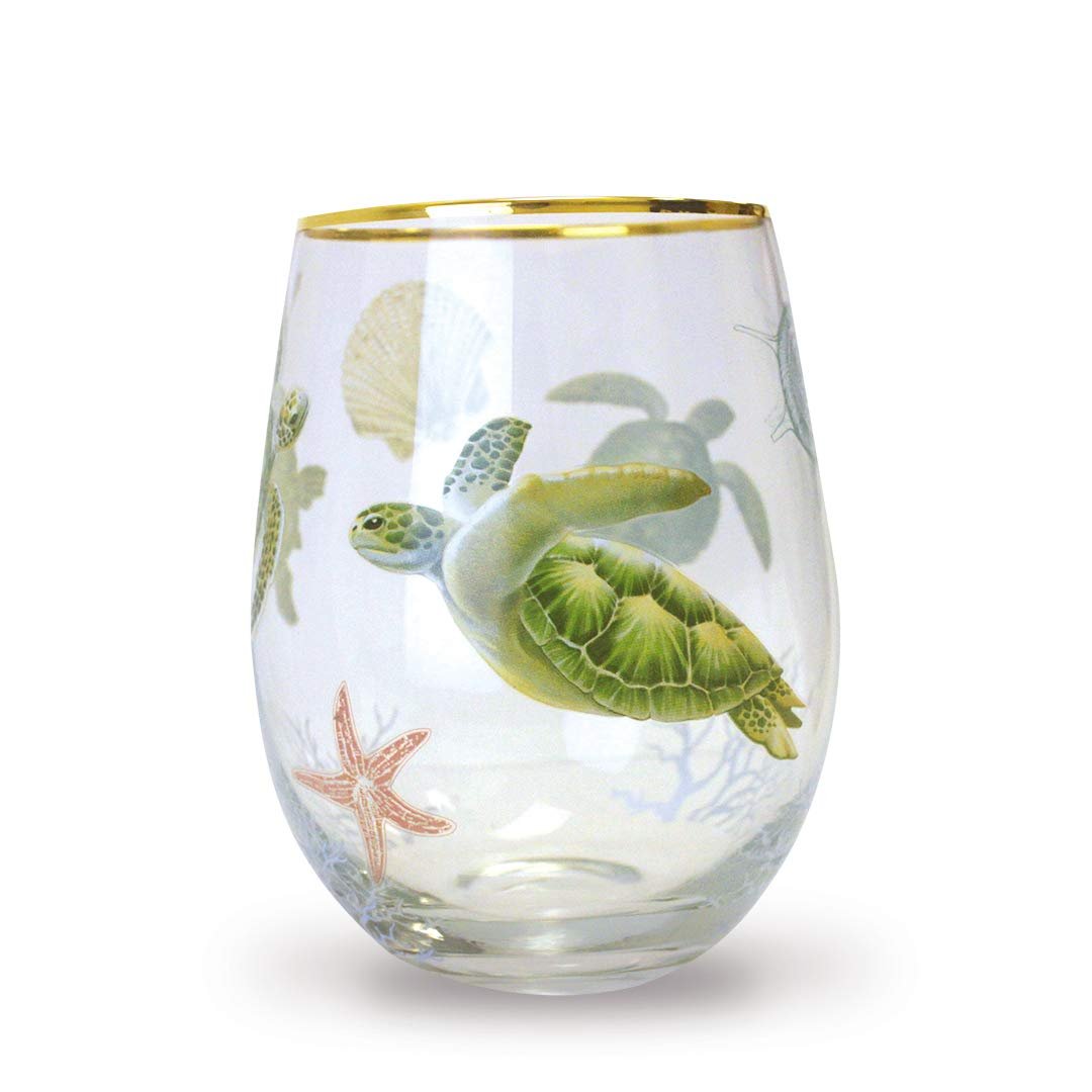 Island Heritage Hawaiian Coastal Glassware Stemless Wine Glass