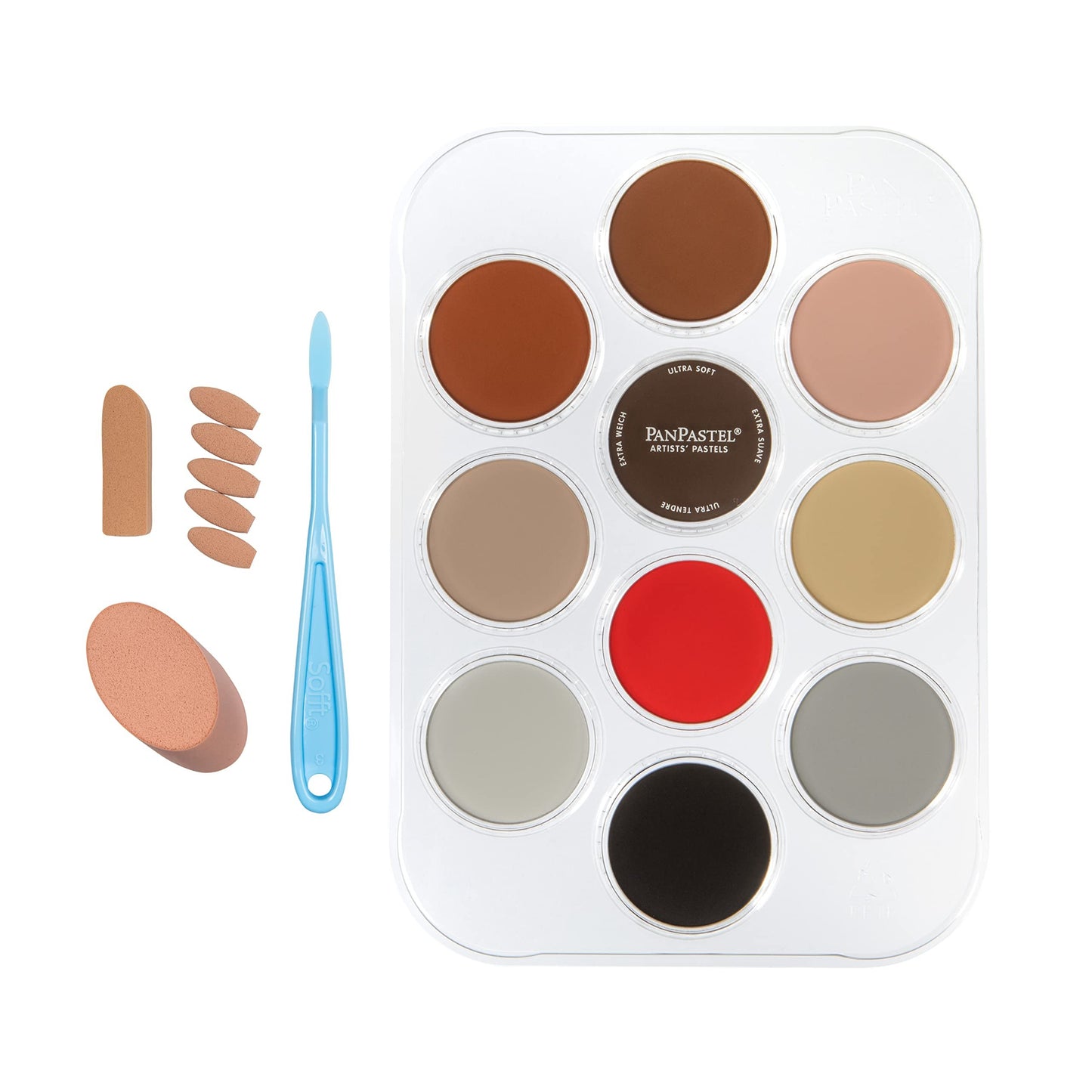 PanPastel Artist Pastels by GOLDEN, Haneen Portrait Set, 10 Color, Professional Artist Pastels, Unique Pan Format (cake-like)