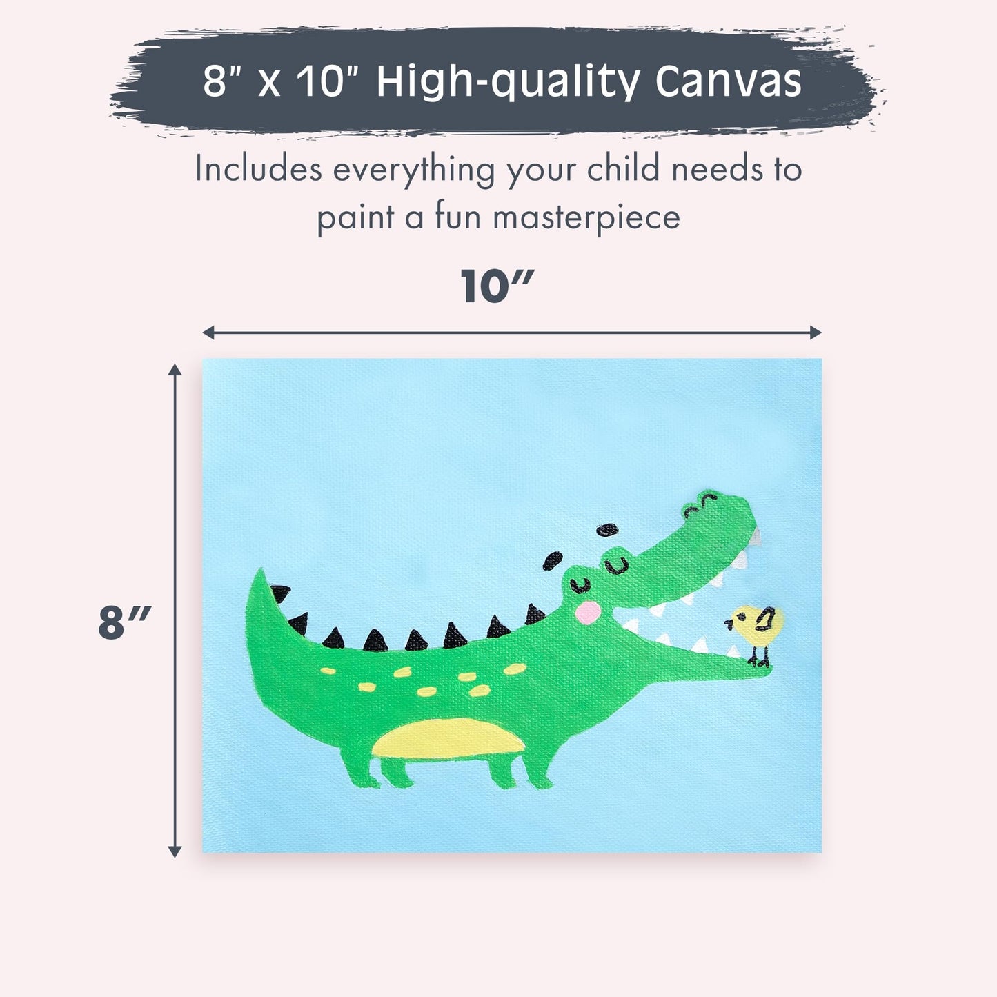 Pink Picasso Kits Paint by Number for Kids | DIY 8x10 Beginner Color by Numbers Canvas Painting Art Kits | Delicious Doughnuts