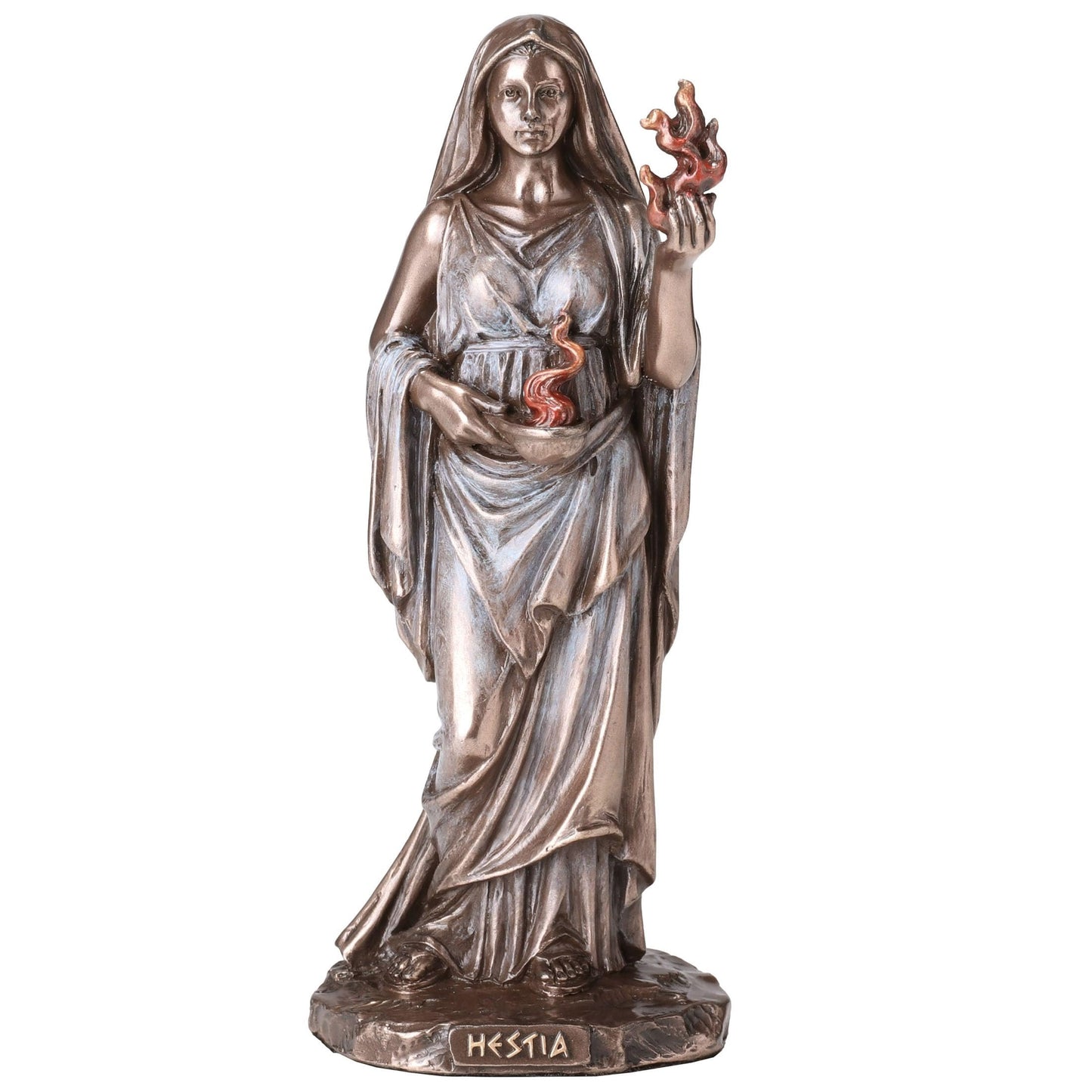 Veronese Design 6 1/4 Inch Hestia Greek Goddess of Home and Hearth Cold Cast Resin Bronze Finish Sculpture