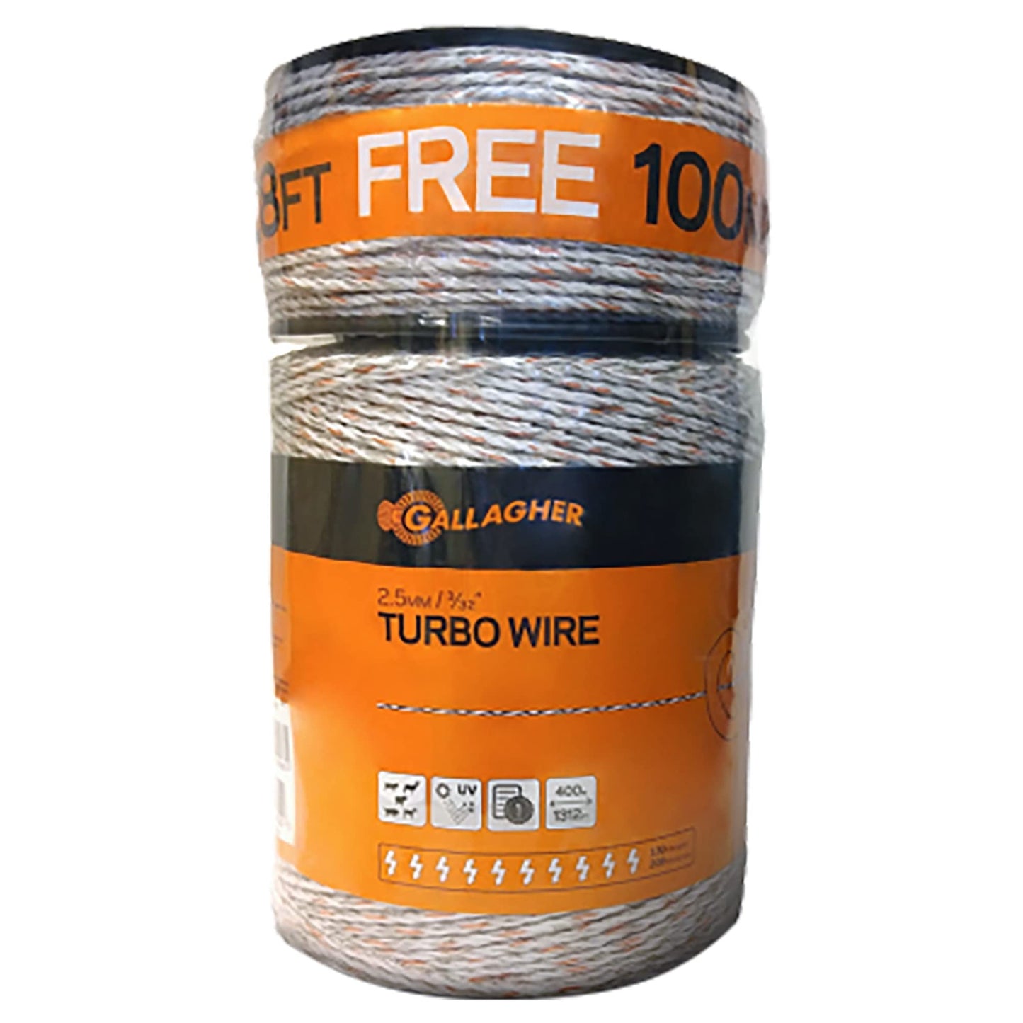 Gallagher Electric Fence Turbo Wire | Highly Conductive Strands Provide Extreme Power for Long Fences | 3/32in Diameter | 1312ft Length + 328ft Free