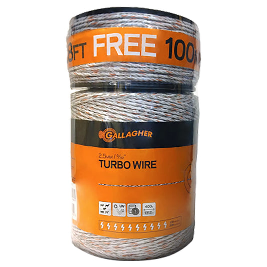 Gallagher Electric Fence Turbo Wire | Highly Conductive Strands Provide Extreme Power for Long Fences | 3/32in Diameter | 1312ft Length + 328ft Free