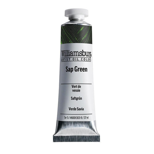 Williamsburg Artist Oil Colors by GOLDEN, Sap Green, 37 ml tube, Professional Oil Paint, Semi-Transparent