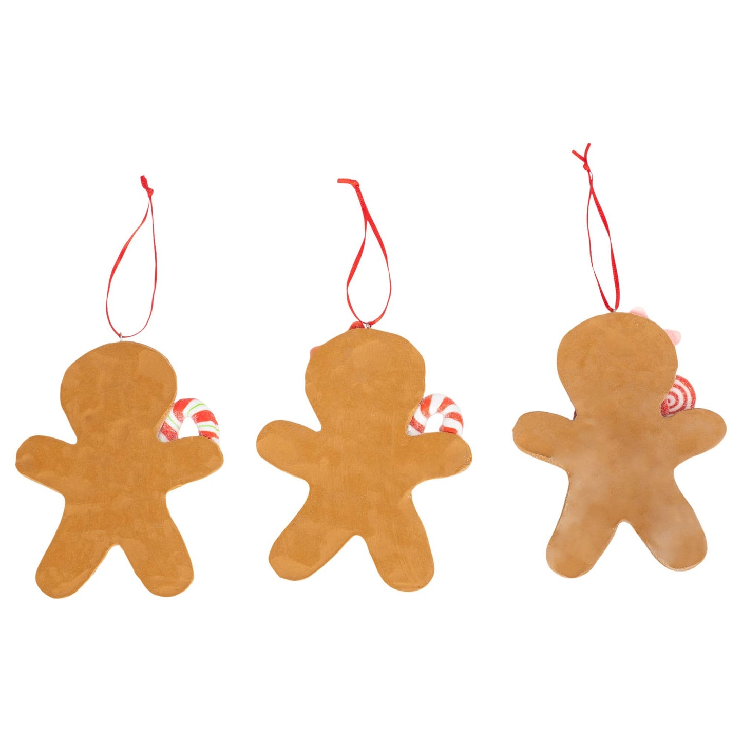 RAZ Imports No Place Like Home Brown Gingerbread Man Clay Dough Christmas Ornaments Set 3
