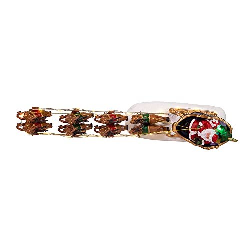 Kurt S. Adler Kurt Adler 7-Inch Battery-Operated LED Santa with Sleigh Table Piece, Multi