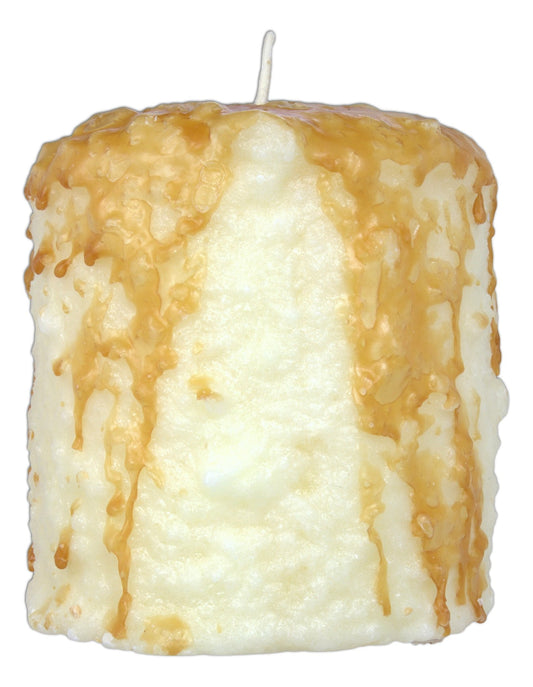 Warm Glow Candle Company 5'' Hand Dipped Sweet Dessert Hearth Candle (Caramel Corn)