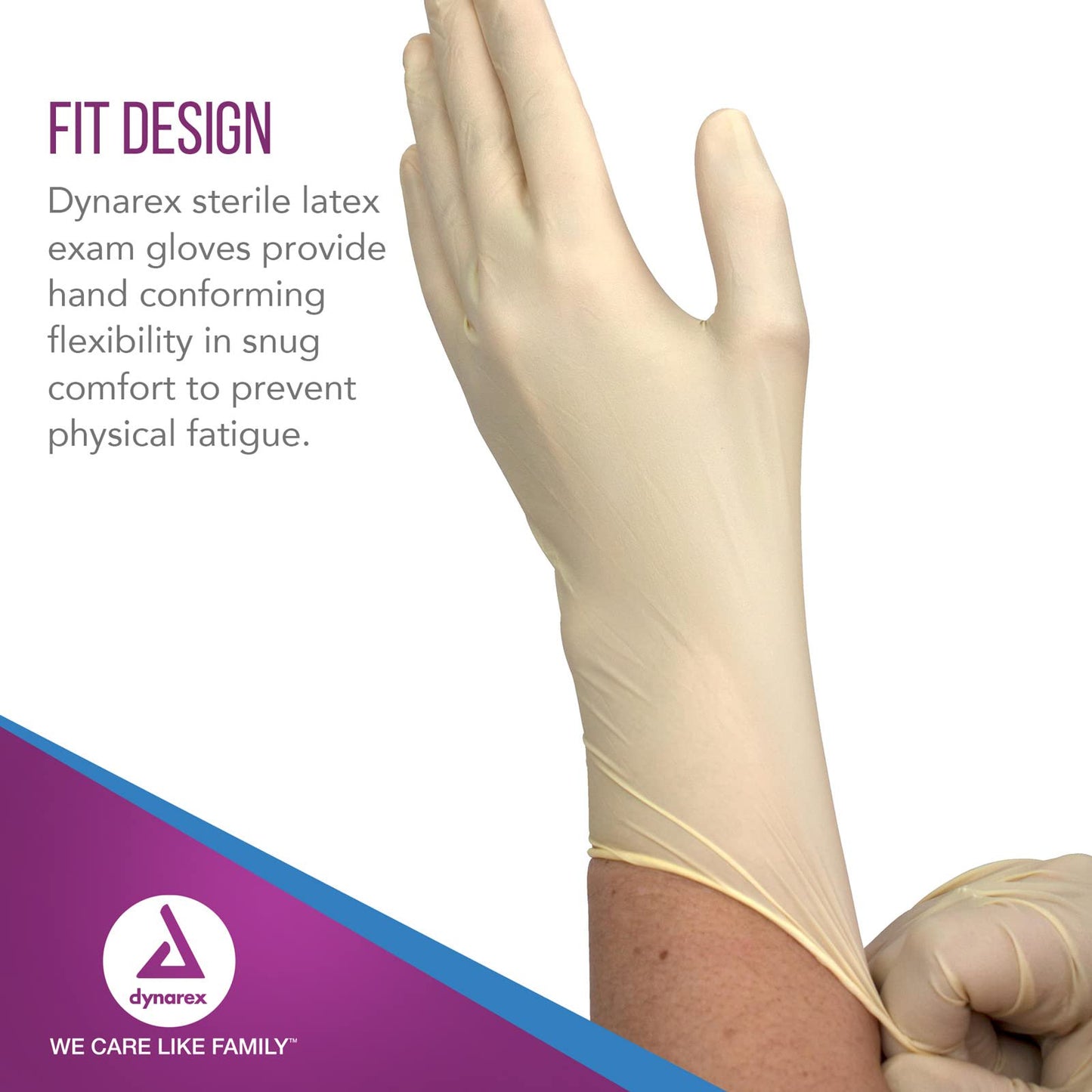 Dynarex Sterile Disposable Latex Exam Gloves, Powder-Free, Sterilely Packaged in Pairs, Medical and Healthcare Use, Bisque, Small, 1 Box of 50 Pairs