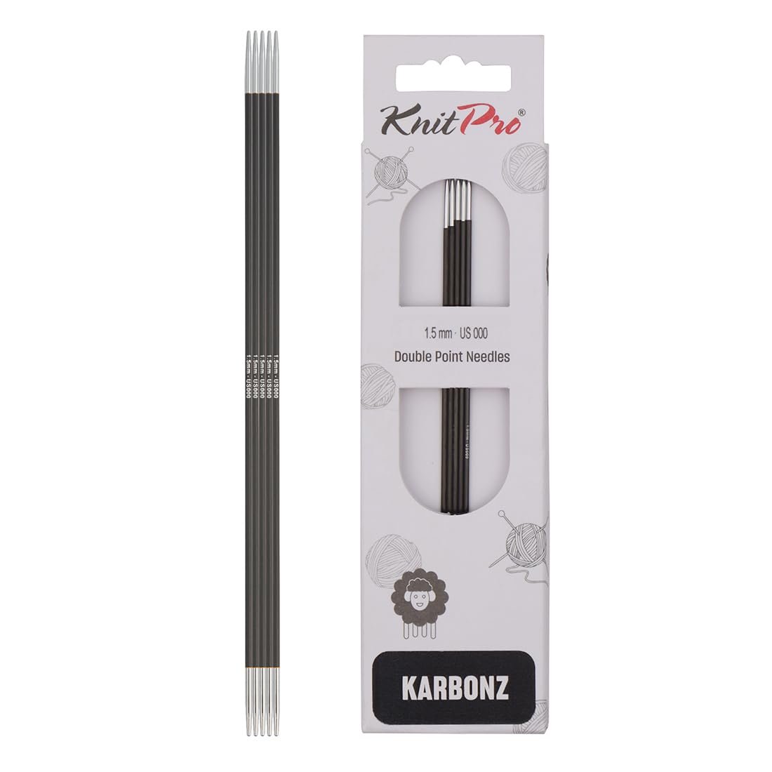 KnitPro Karbonz Double Pointed Needles 8" (20cm)
