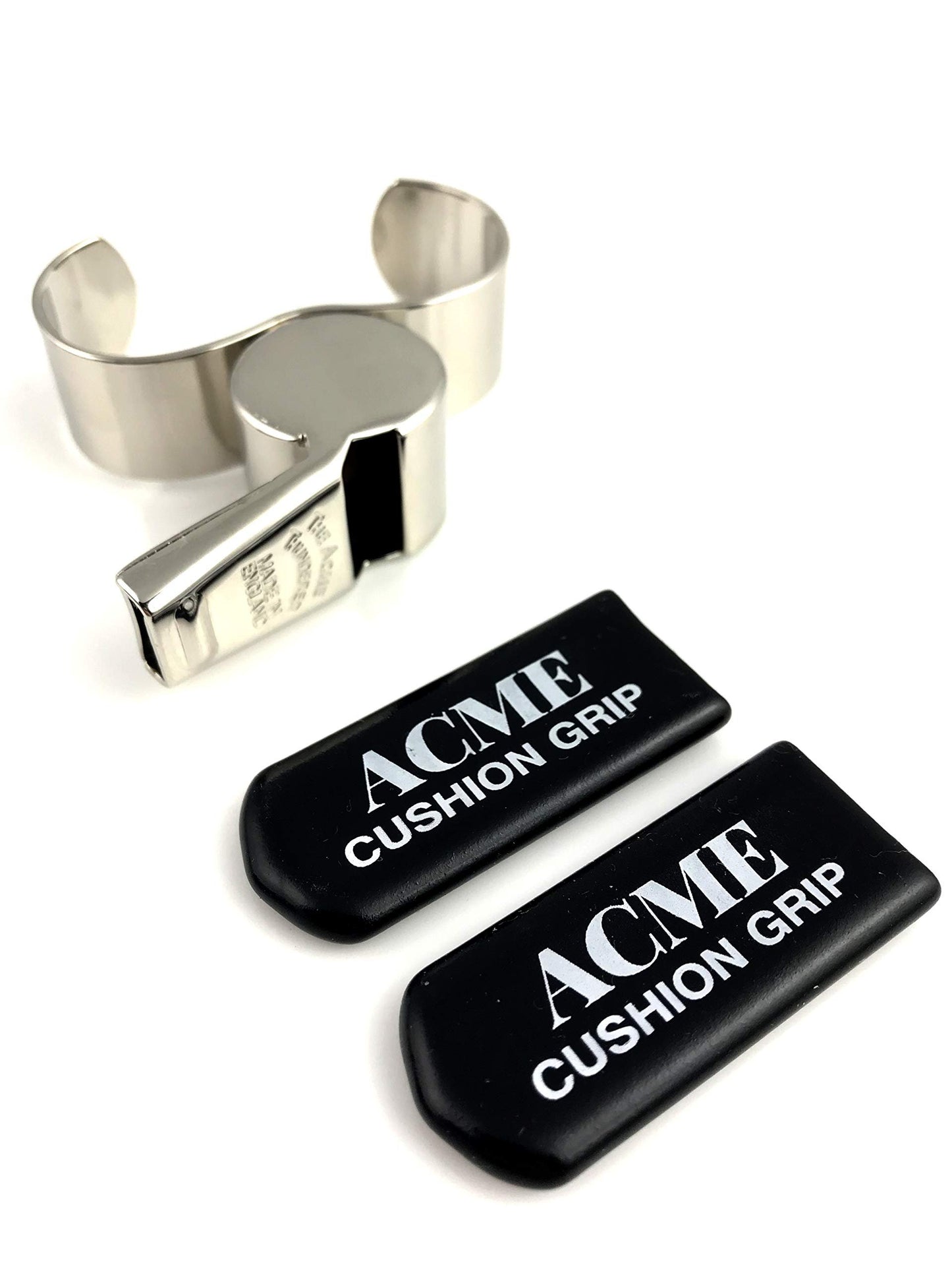 ACME Thunderer Nickel Plated Whistle, 5.0 inches, B Flat, Modern, Finger Grip, Waterproof Speed Pea