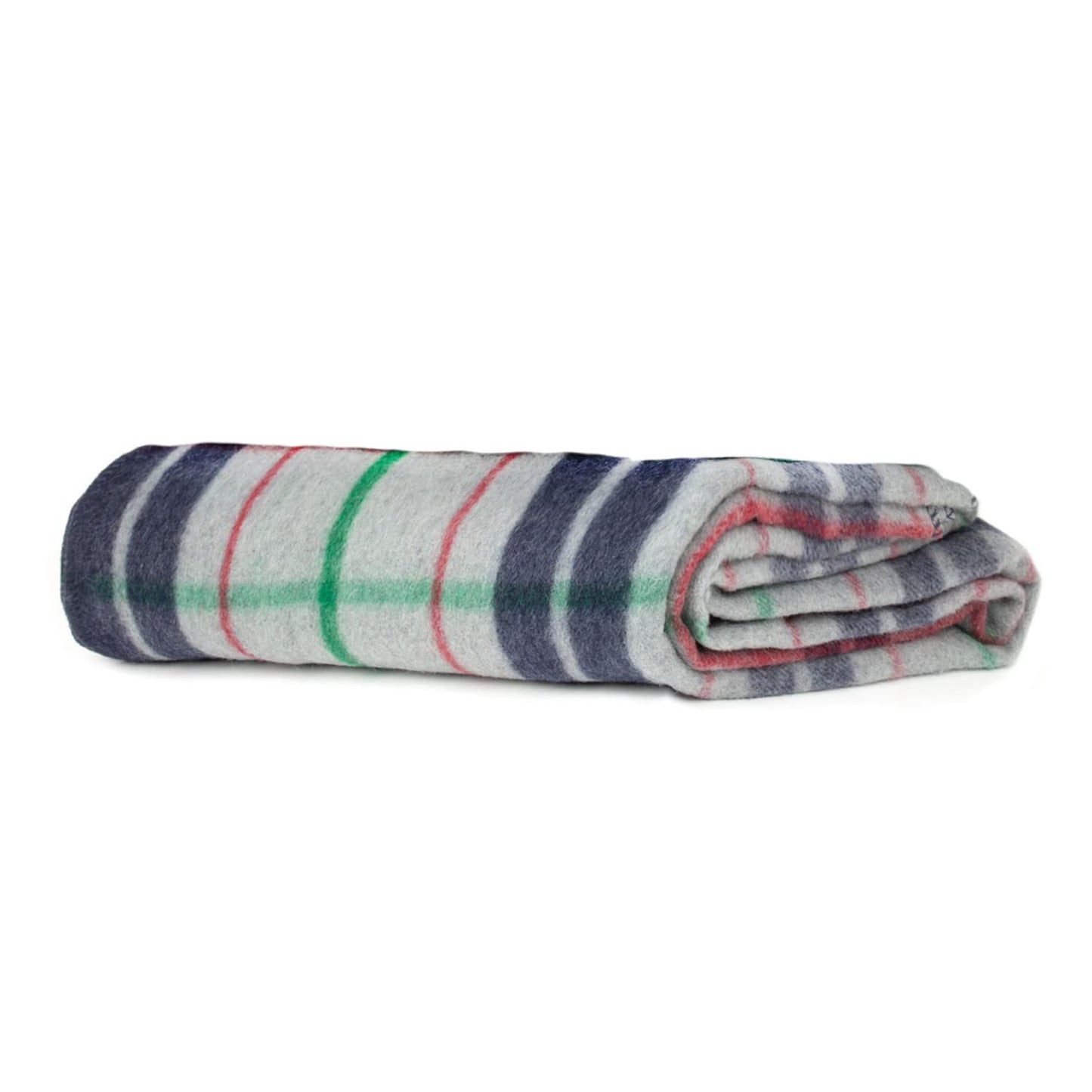 swiss link Military Surplus 90 x 62 Inch Insulating Indoor Outdoor Stain, Flame, and Water Resisting Classic Wool Plaid Washable Blanket, Gray Blue