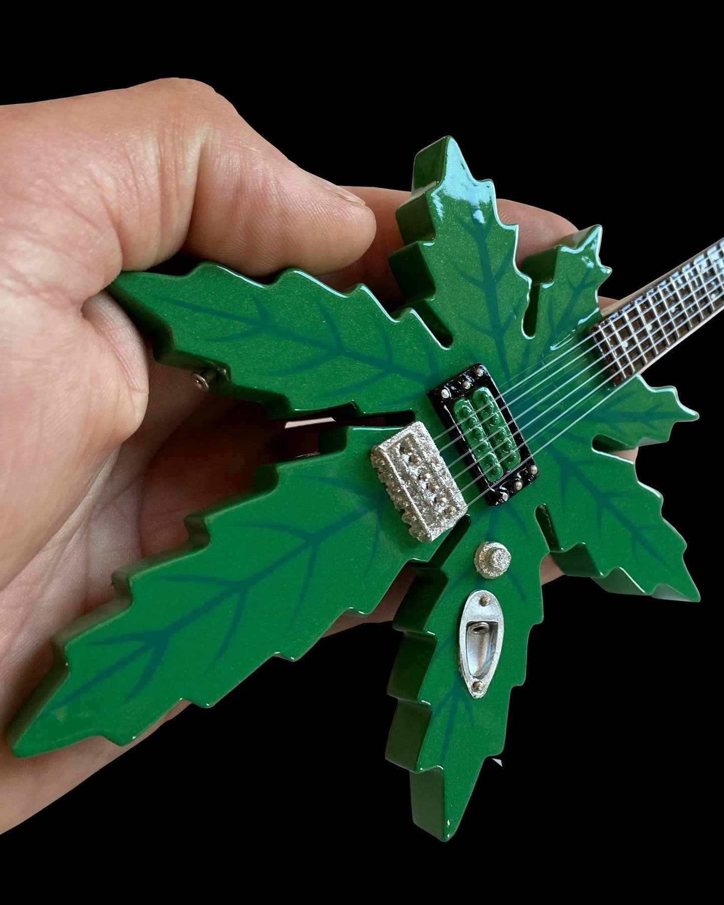 AXE HEAVEN 1:4 Scale Replica Pot Leaf Guitar Tommy Chong Pot Leaf Mini Guitar - Cheech and Chong Collectible