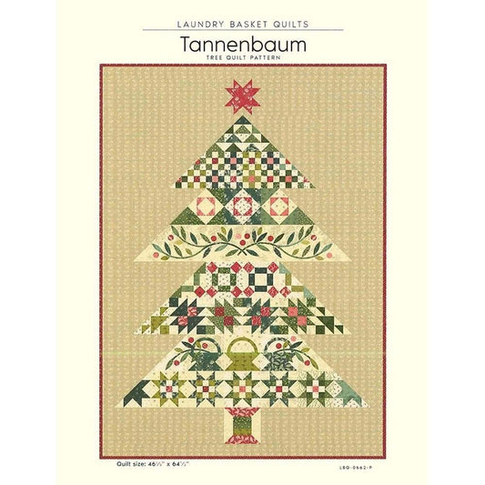 Tannenbaum Christmas Tree Quilt Pattern by Laundry Basket Quilts 46.5" x 64.5" LBQ-0745-P