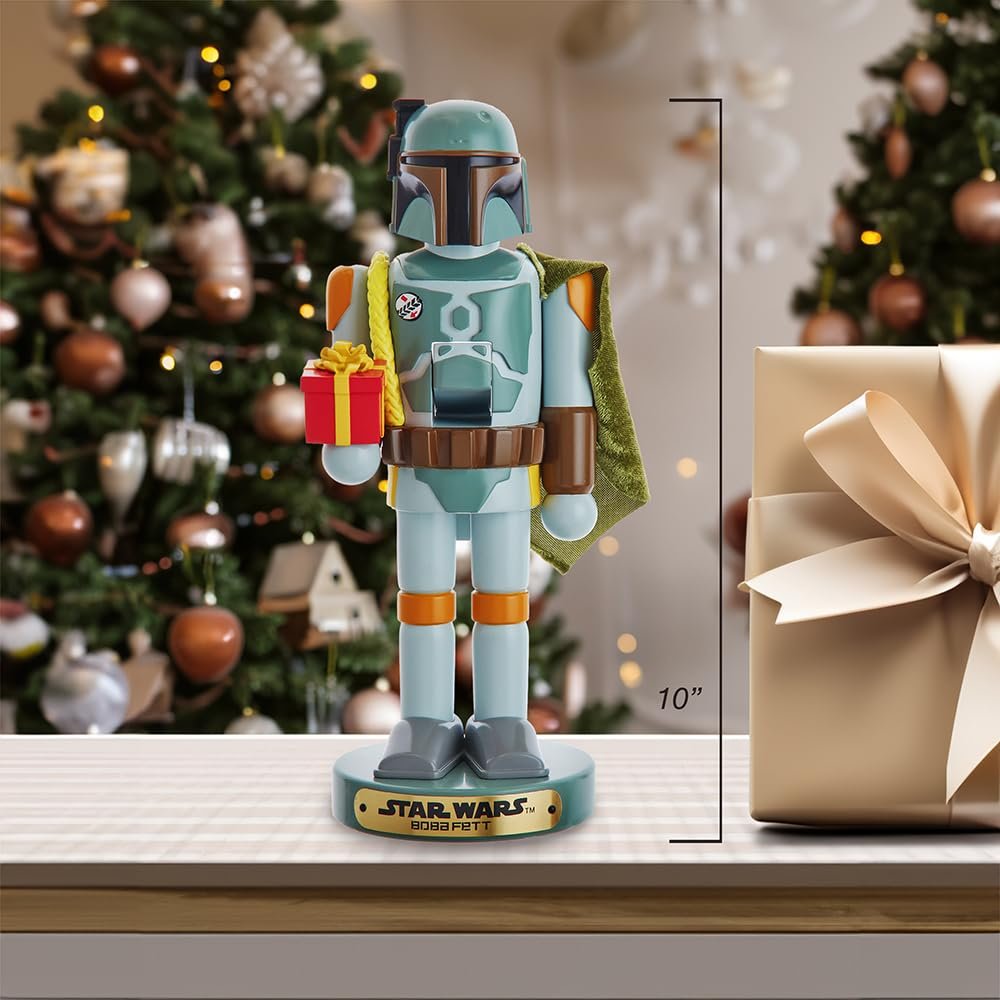 STAR WARS Kurt Adler 10-Inch Boba Fett with Present Nutcracker