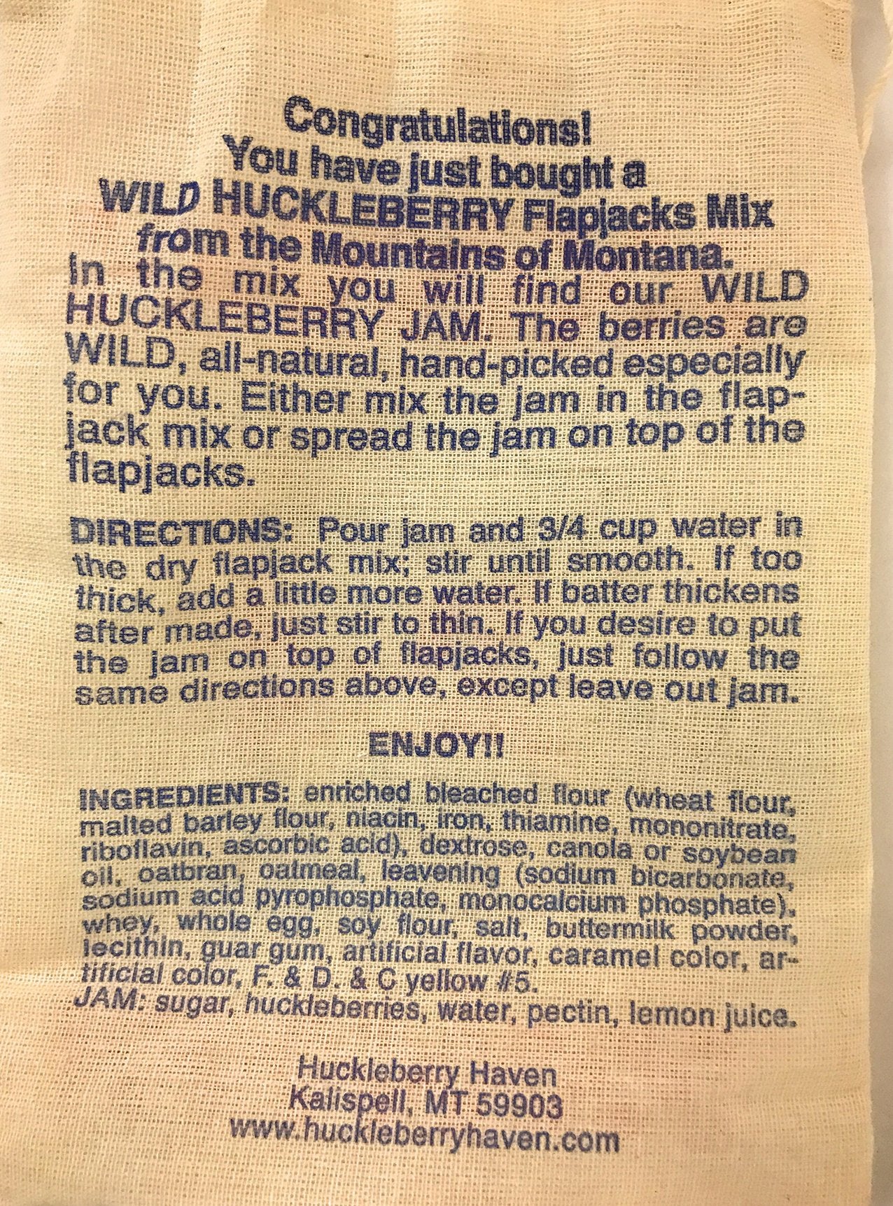 Huckleberry Haven Pancake Mix Flap Jacks 12 Ounce