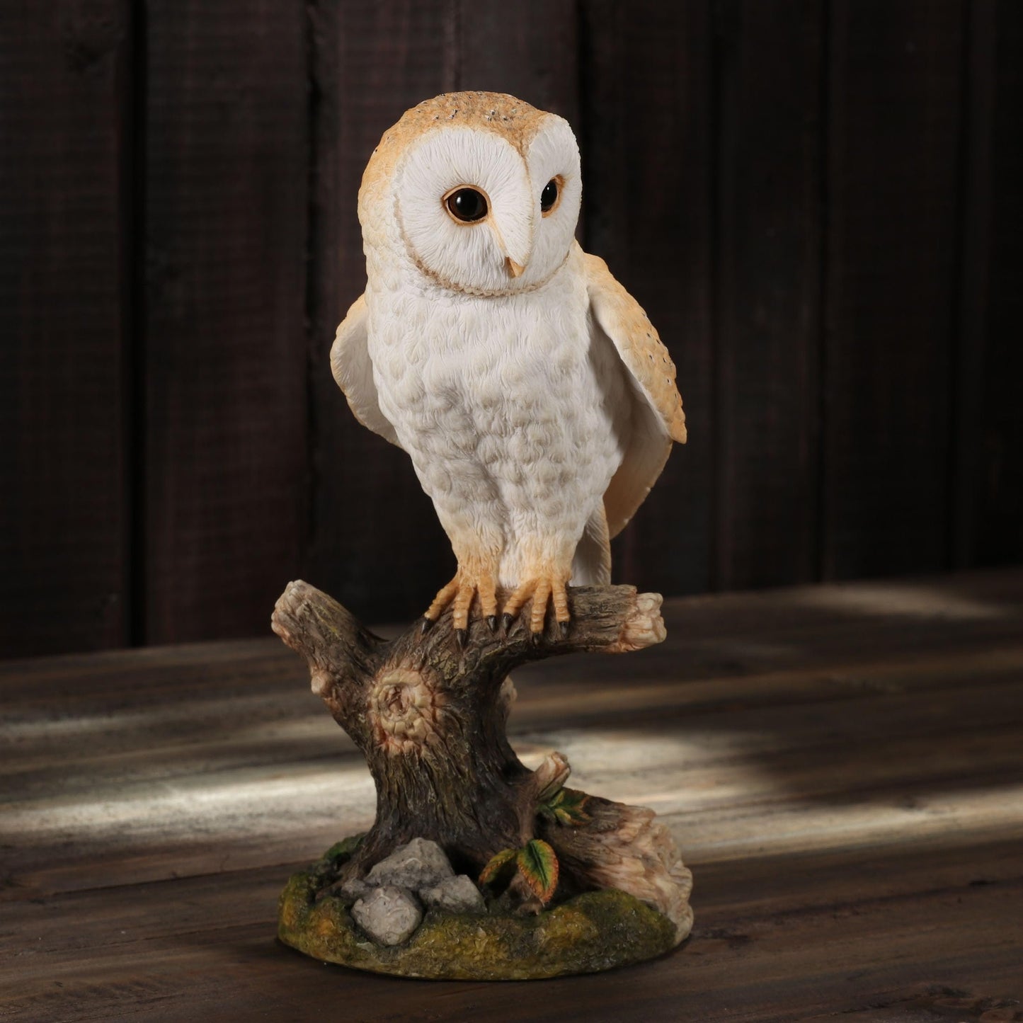 Veronese Design 7 7/8 Barn Owl Standing On Branch Resin Animal Figurine