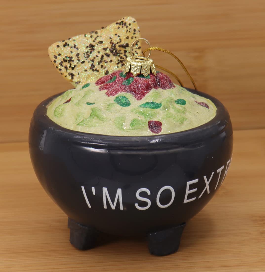 Cody Foster I'm So Extra Guacamole Glass Christmas Ornament 3 1/8 in