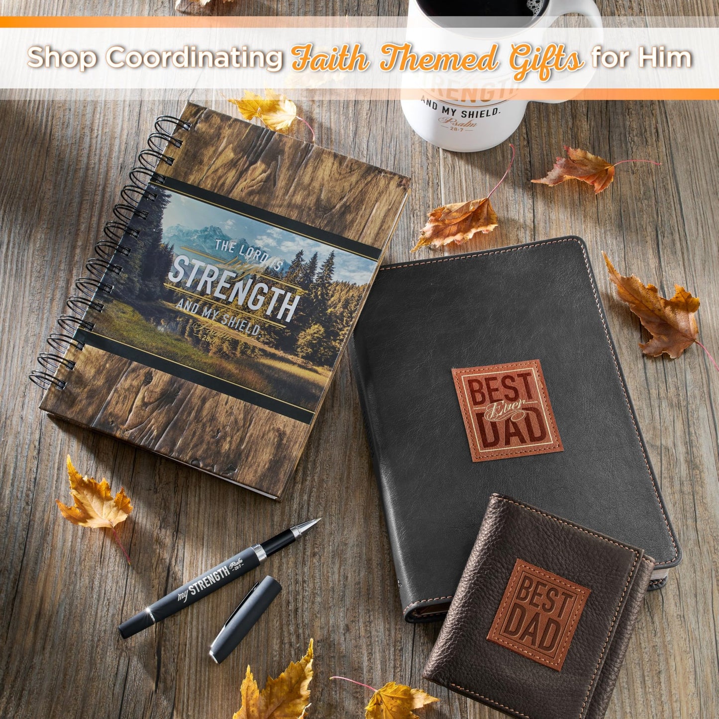 Christian Art Gifts Genuine Premium Full Grain Leather RFID Blocking Silver Engraved Cross Wallet for Men: Multi Pocket Billfold w/Removable ID Window Accessory for Credit Cards, Bills, Photos, Black