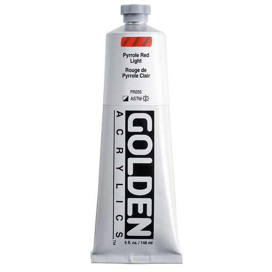 Heavy Body Acrylics by GOLDEN, Pyrrole Red Light, 5 fl. oz. Tube, Professional Acrylic Paint, Semi-Opaque