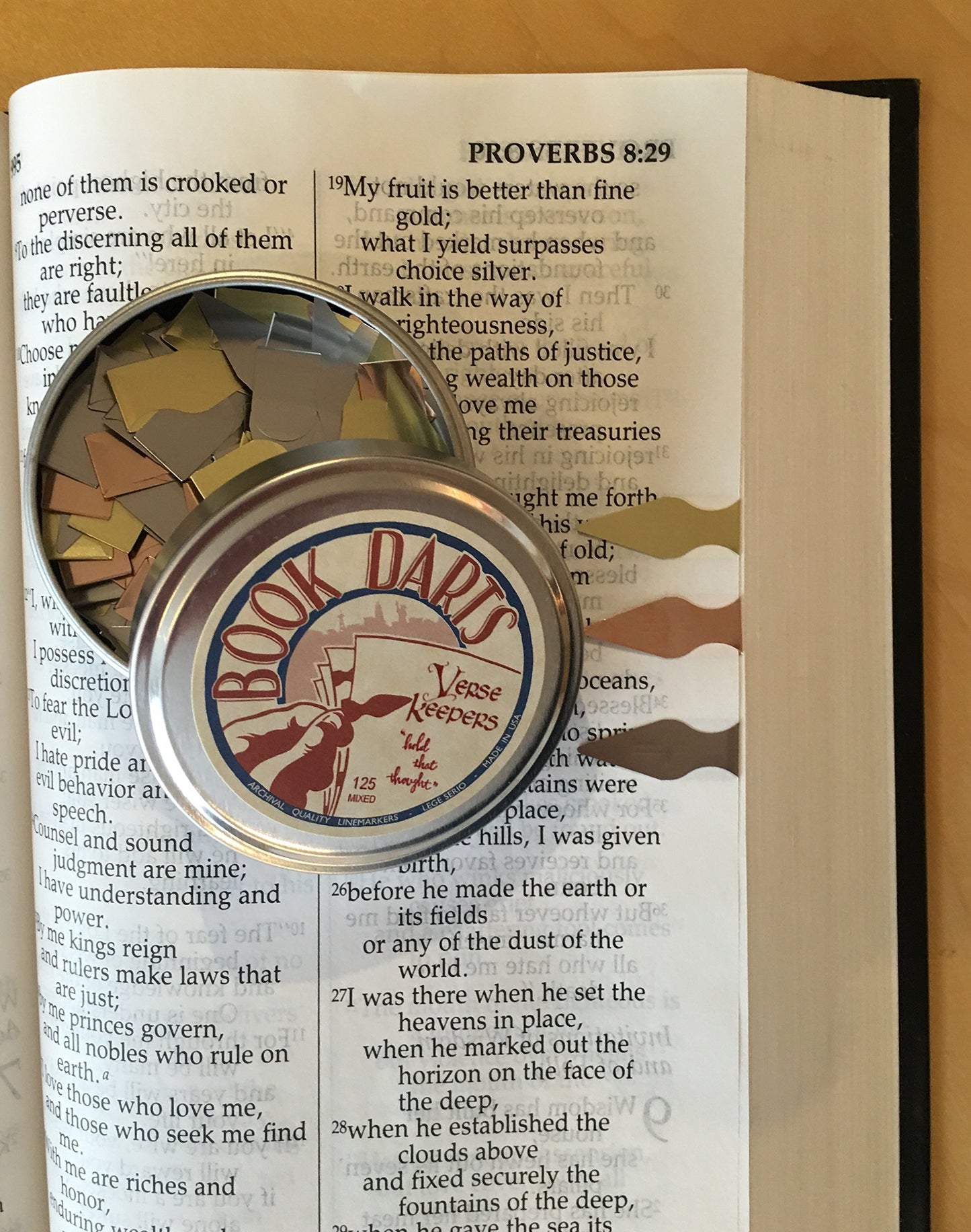 Verse Keeper Book Darts - Line Marker Bookmarks (Tin of 125 Mixed Metals)