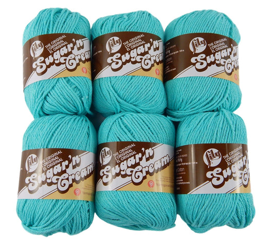 Bulk Buy: Lily Sugar'n Cream Yarn 100% Cotton Solids and Ombres (6-Pack) Medium #4 Worsted (Seabreeze Solid)