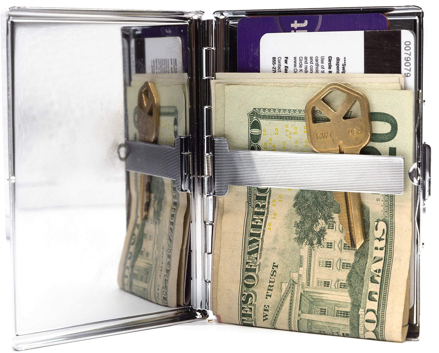 Compact (9 100s) Metal-Plated Cigarette Case & Stash Box