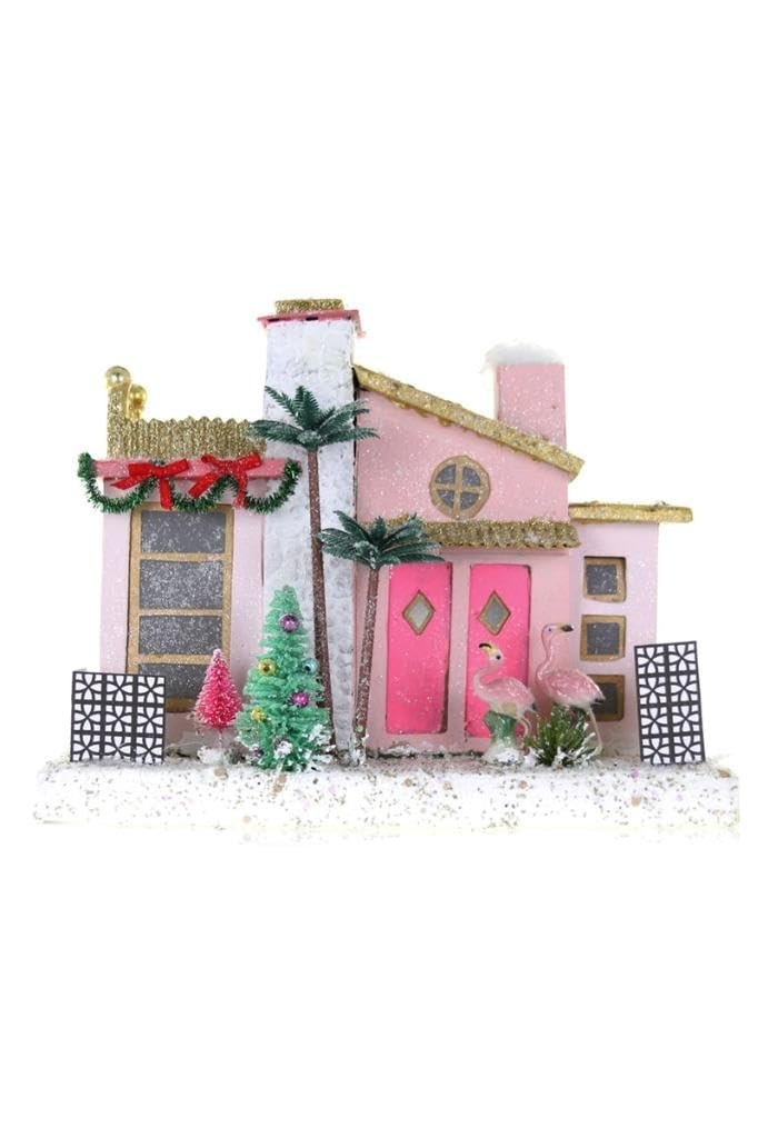 Cody Foster & Co. Pink Flamingo Palm Springs Beach House Putz Christmas Village