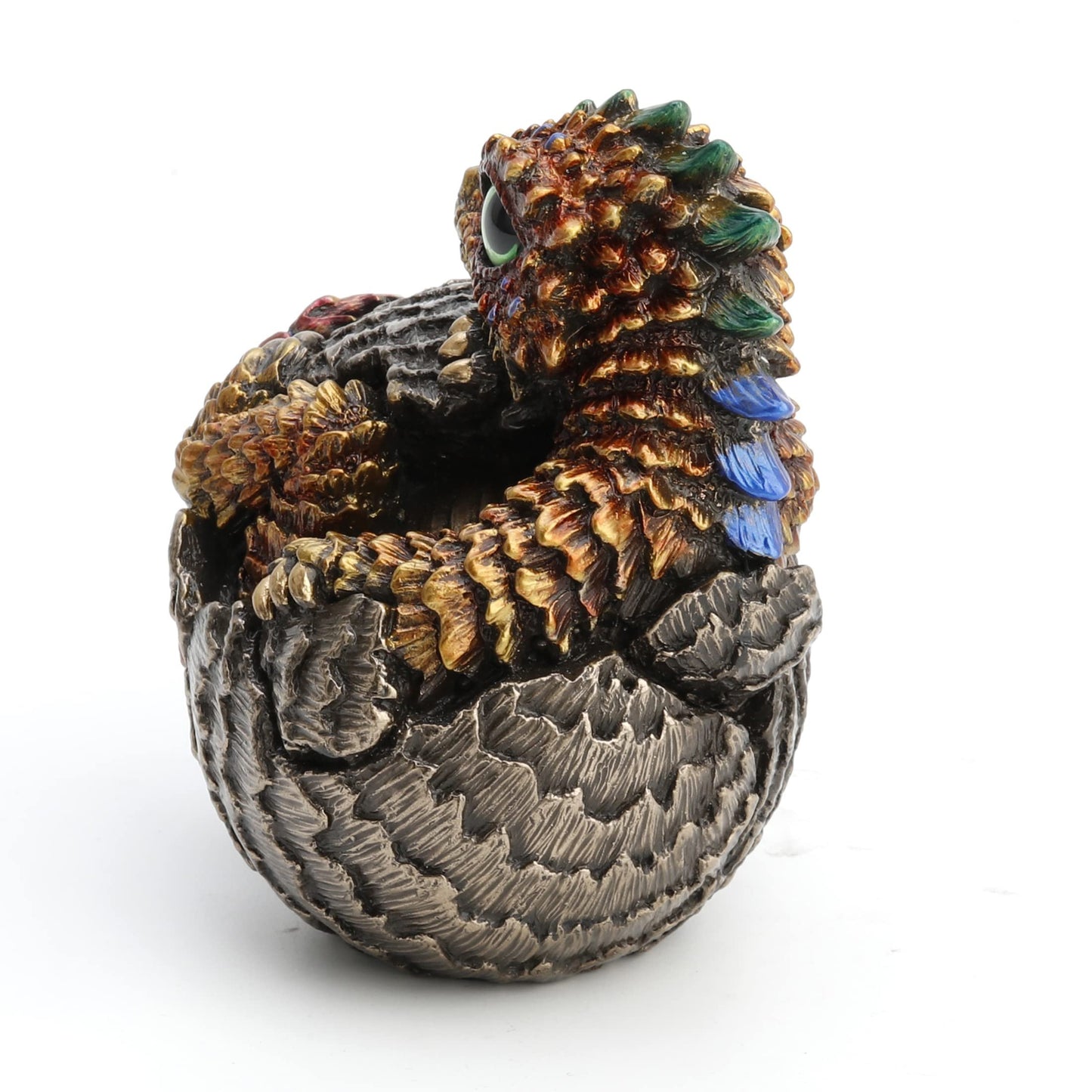 Veronese Design Scaly Baby Dragon Hatchling Cold Cast Resin Antique Bronze Statue