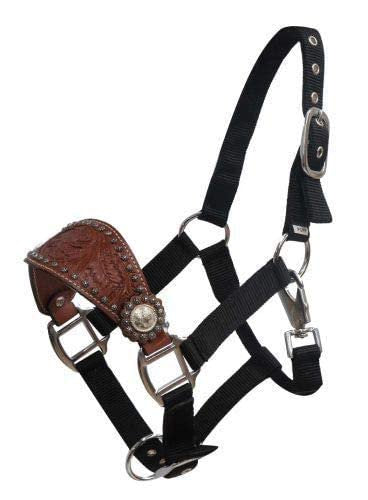 Showman Pony Floral Tooled Nylon Bronc Nose Halter