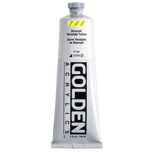 GOLDEN Heavy Body Acrylics, Bismuth Vanadate Yellow, 5 fl. oz. Tube, Professional Acrylic Paint, Semi-Opaque