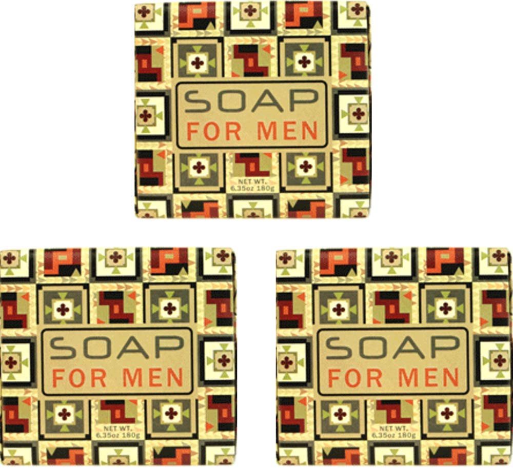 Masculine Scent, Blended with Exfoliating Wheat Bran and Apricot Seed, Enriched with Shea Butter, Cocoa Butter. No Parabens 6.35 Oz. (3 Pack).