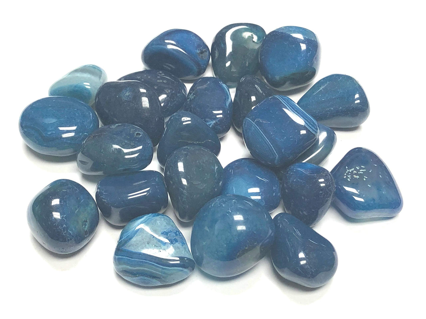 Zentron Crystal Collection: Tumbled Dyed Agate - Large 1" Pieces with Velvet Bag
