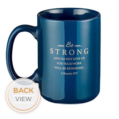 Christian Art Gifts Large Ceramic Coffee & Tea Mugs for Men & Women with Inspirational Scripture, Durable Easy Hold Handle Non-toxic, Lead/Cadmium-free, Multicolor Novelty Drinkware, 14 oz.