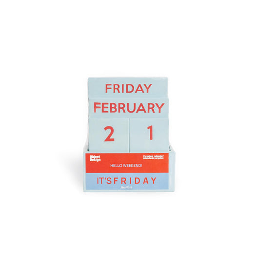 Light Blue Small Glossy Desk Calendar – Compact Full-Color Desktop Calendar (3.94 x 1.57 x 4.80 in)