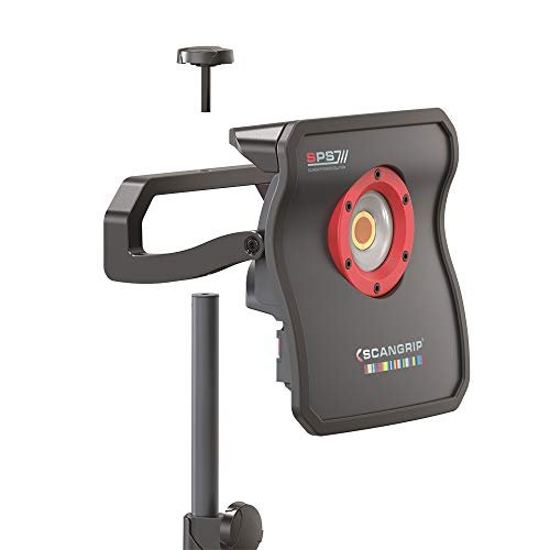SCANGRIP WHEEL STAND, for Mobile Work Light Positioning in the Workshop, Detailing Light Stand, Extendable from 3 ft to 6,2 ft, Bracket for Second Work Light