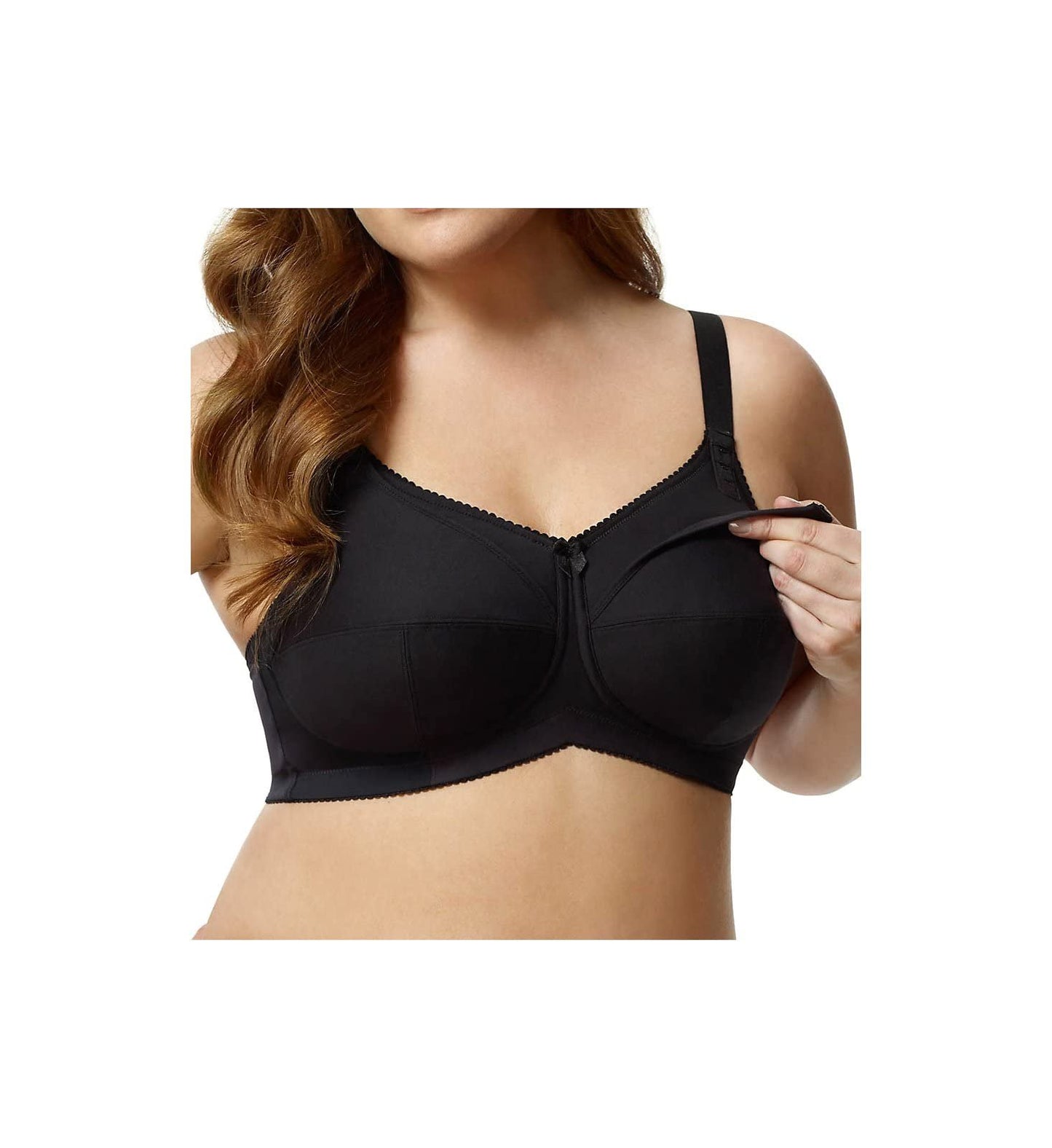 Elila 1613 Cotton Cup Wireless Soft Cup Nursing Bra (Black 44M)