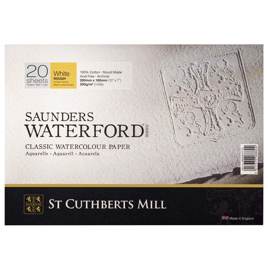 Saunders Waterford Block 300gsm 177 x 254mm (7 x 10 inches) 20 Sheets Red