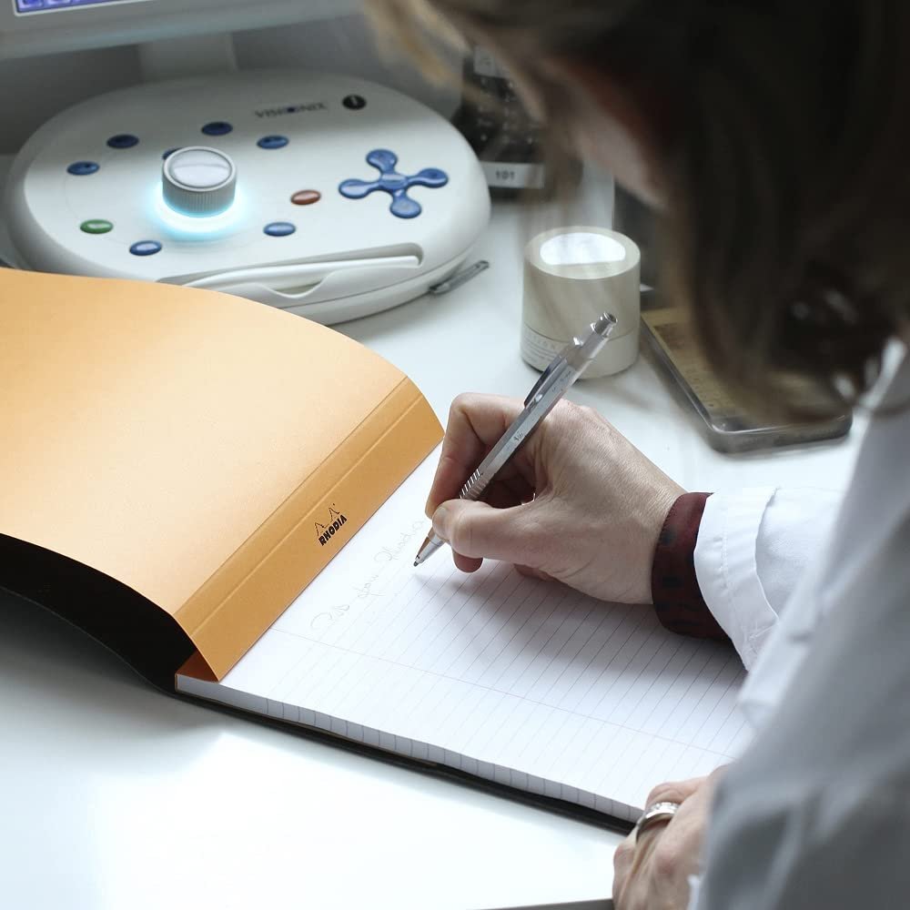Bloc n°18 Rhodia orange A4 80 F ligné + marge - 18600C