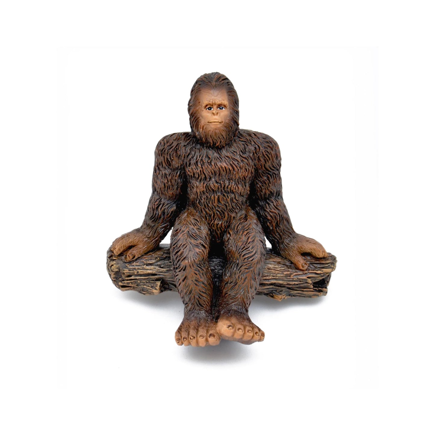 Marshall Home & Garden Perching Big Foot Sasquatch on Log 3 inch Resin Minature Outdoor Patio Lawn Figurine Statue for Garden - Woodland Knoll Collection