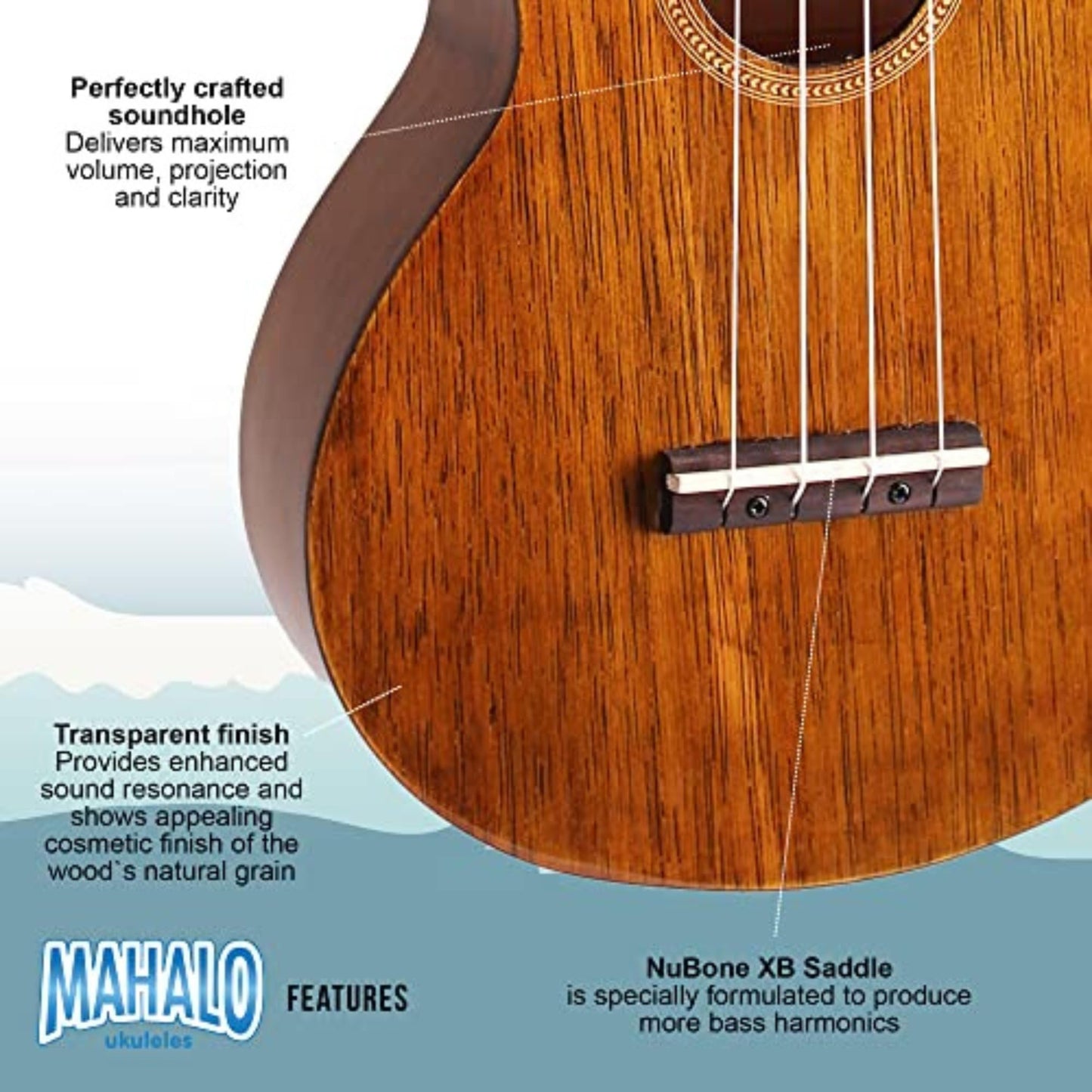 Mahalo 2516-BU Hano Concert Ukulele