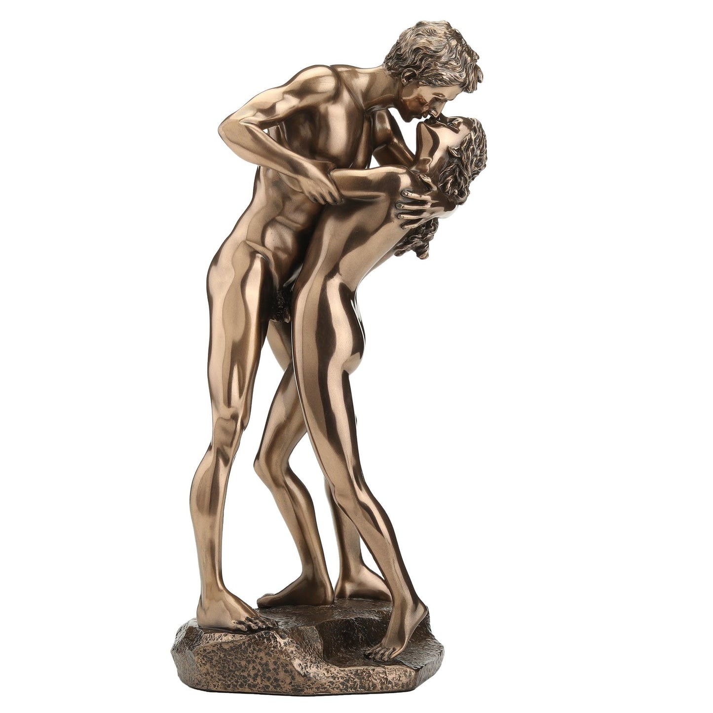 UNICORN STUDIO 11 3/8 Inch The Kiss Standing Lovers Cold Cast Resin Bronze Finish Sculpture