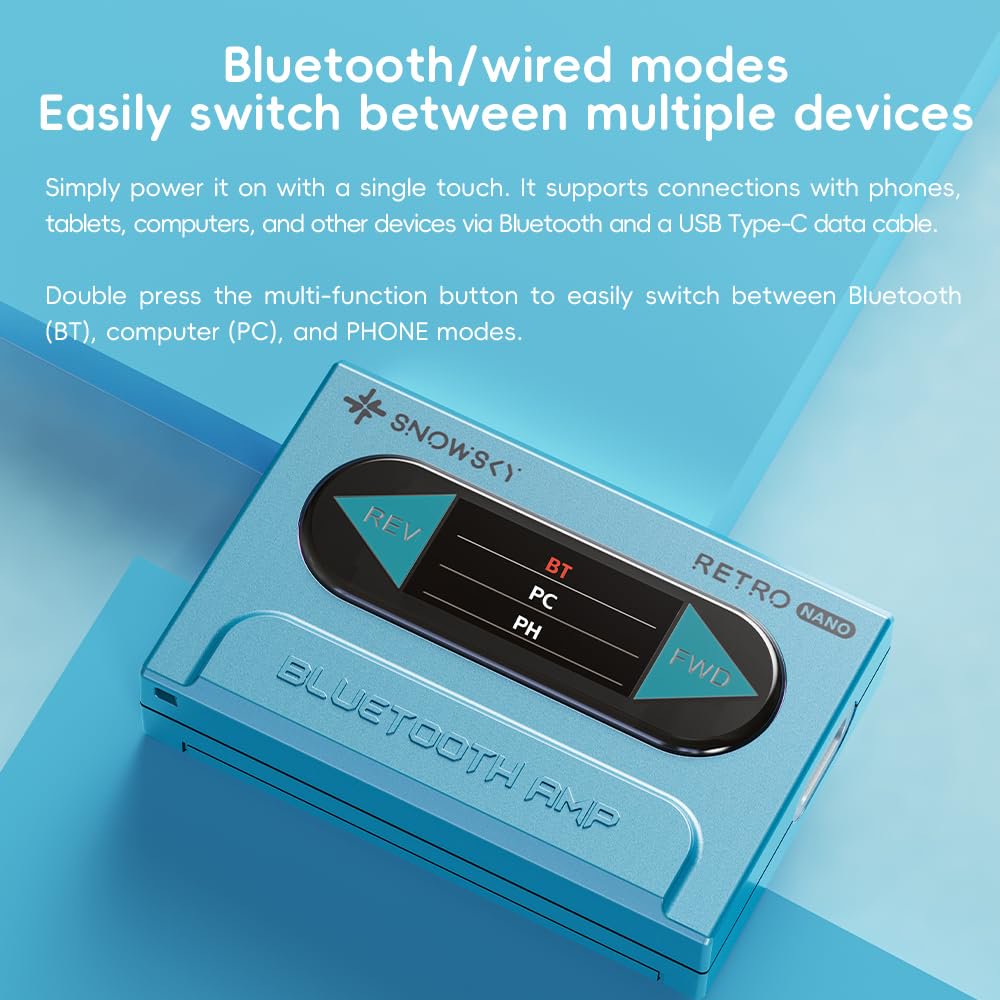 FiiO/Snowsky Retro Nano Bluetooth USB DAC AMP with LDAC, aptX Adaptive, aptX LL (3.5mm Unbalanced & 4.4mm Balanced Output)
