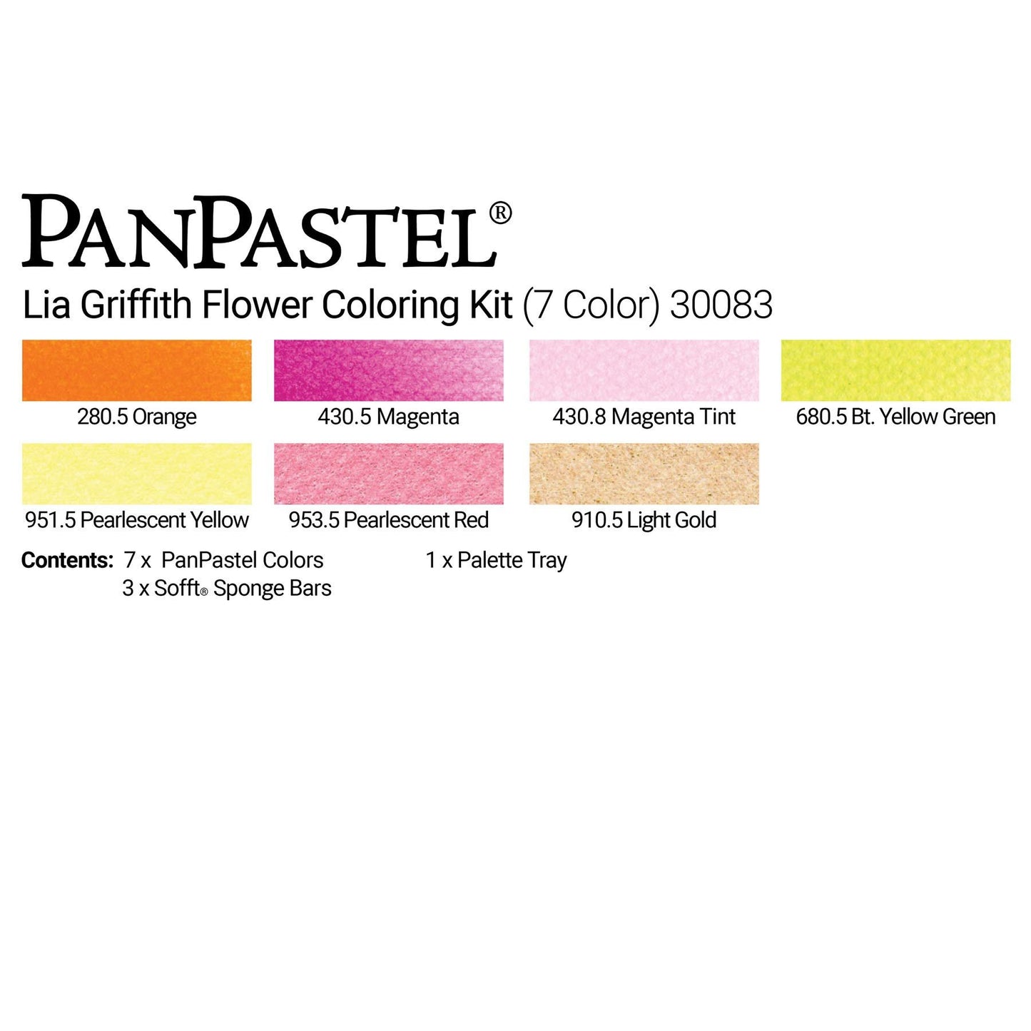 PanPastel Artist Pastels by GOLDEN, Lia Griffith Designer Set, 7 Color, Professional Artist Pastels, Unique Pan Format (cake-like)