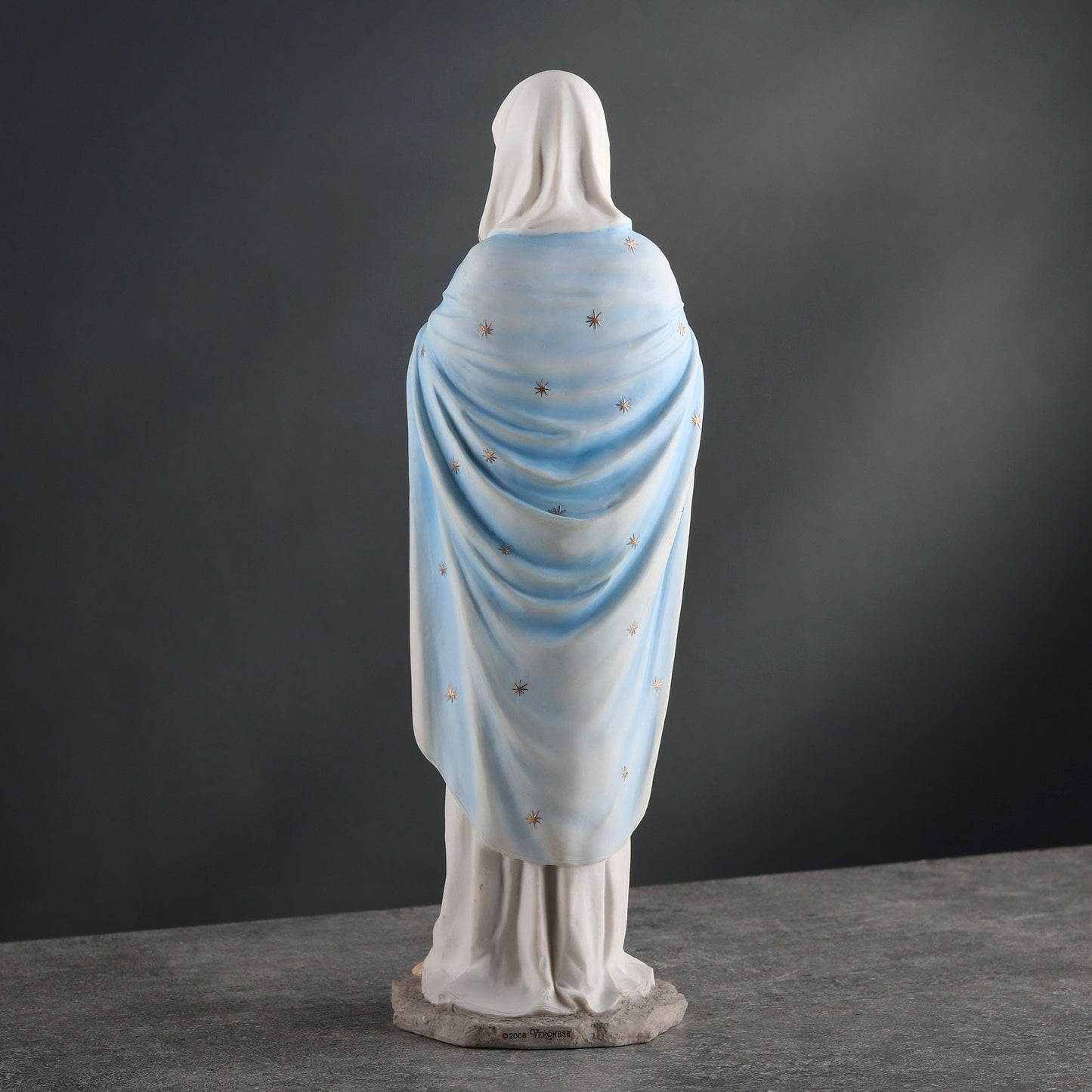 Blessed Virgin Mary Our Lady of Grace 11 3/4 Inch Light Color Stone Statue Religious Decoration